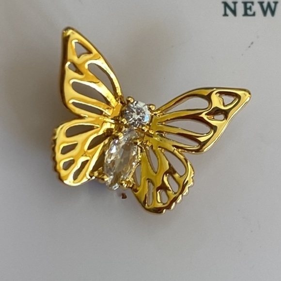 Kate Spade Social Butterfly gold statement cubic zirconia pierced earrings - Picture 9 of 13